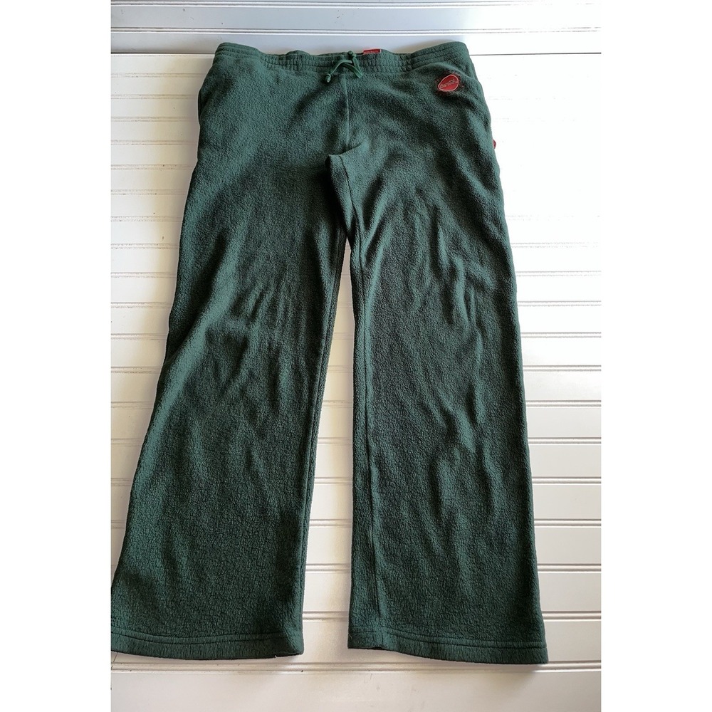 Coca-Cola Brand Fleece Lounge Pants Green Embroidered Logo Size L Vintage